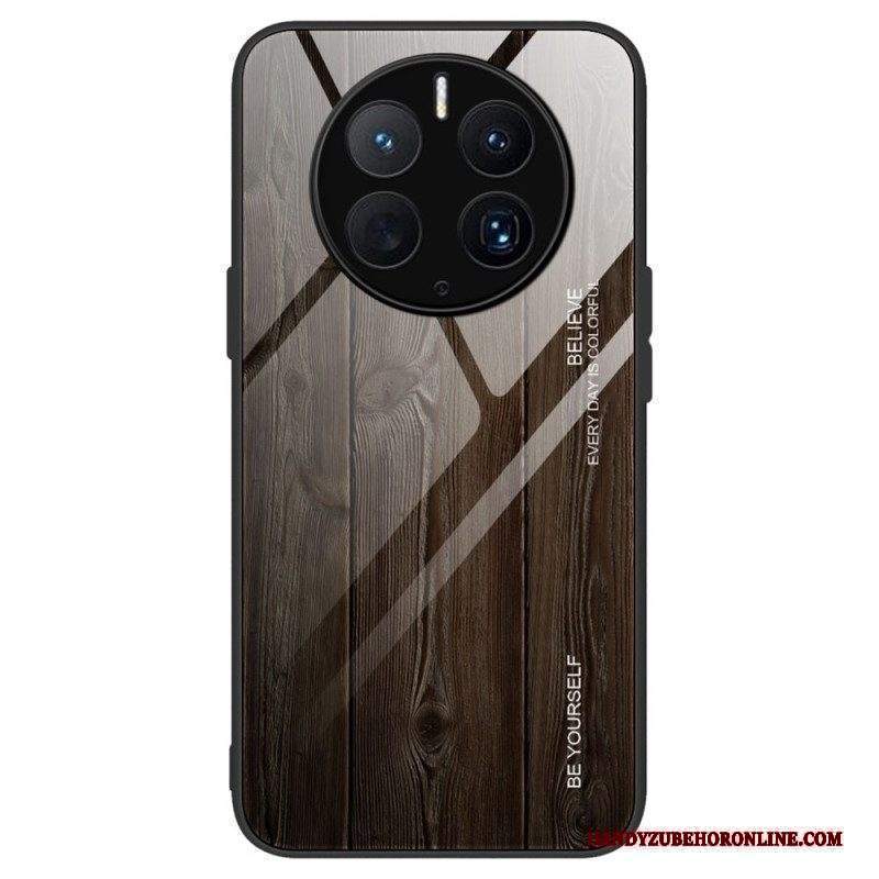 Cover Huawei Mate 50 Pro Design In Legno Vetro Temperato