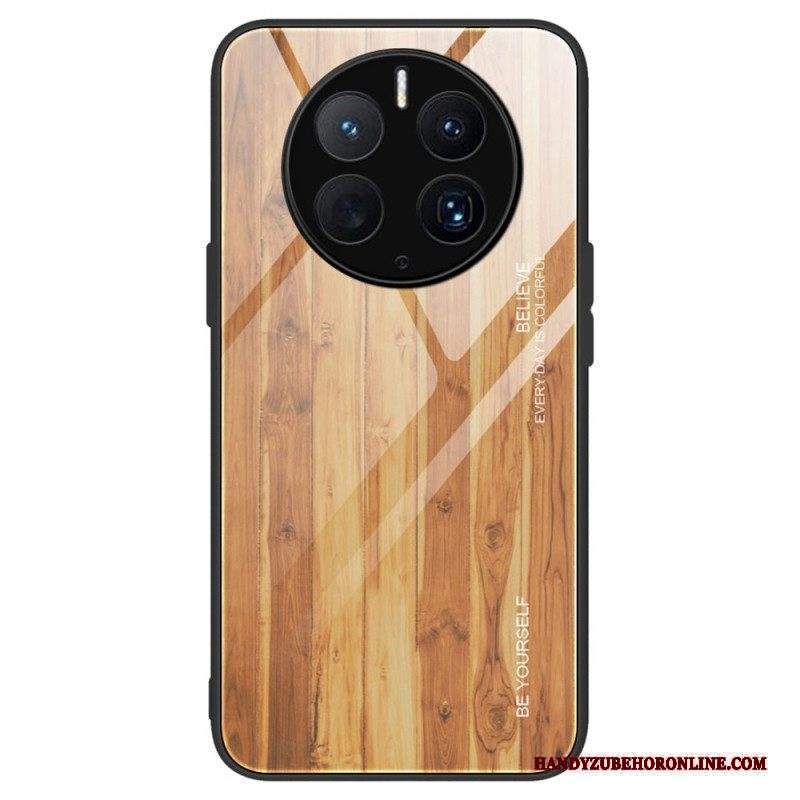 Cover Huawei Mate 50 Pro Design In Legno Vetro Temperato