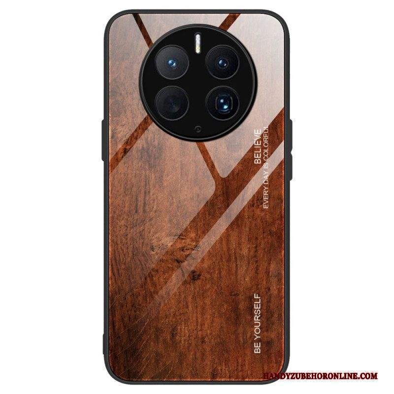 Cover Huawei Mate 50 Pro Design In Legno Vetro Temperato