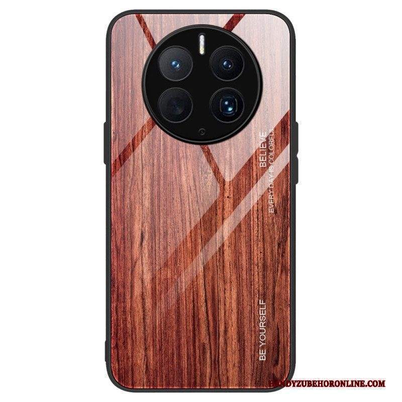 Cover Huawei Mate 50 Pro Design In Legno Vetro Temperato