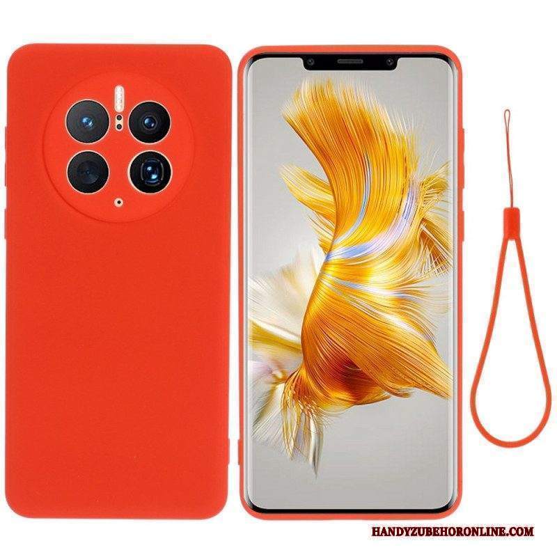 Cover Huawei Mate 50 Pro Silicone Liquido Con Cordino