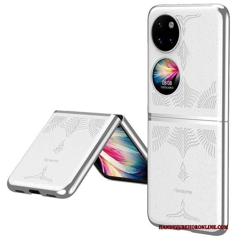 Cover Huawei P50 Pocket Ecopelle Floreale Retrò