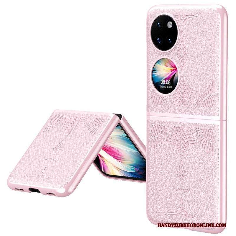 Cover Huawei P50 Pocket Ecopelle Floreale Retrò