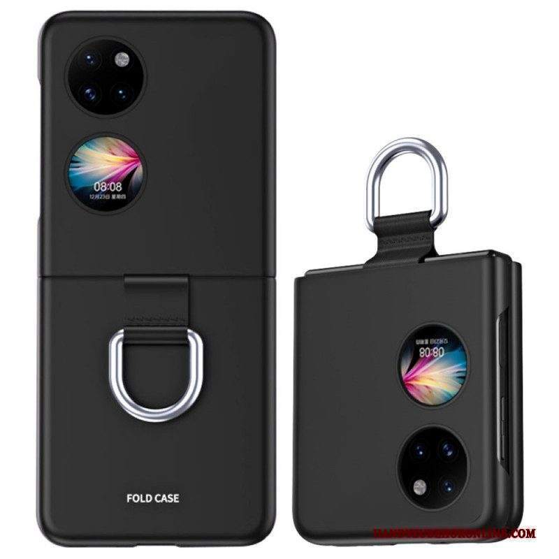 Cover Huawei P50 Pocket Skin-touch Con Anello