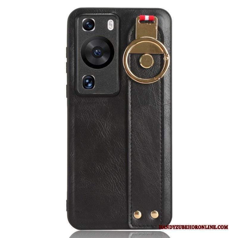 Cover Huawei P60 Pro Con Cinturino E Anello