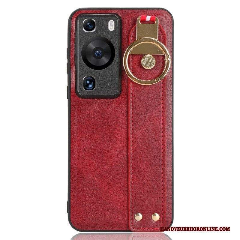 Cover Huawei P60 Pro Con Cinturino E Anello