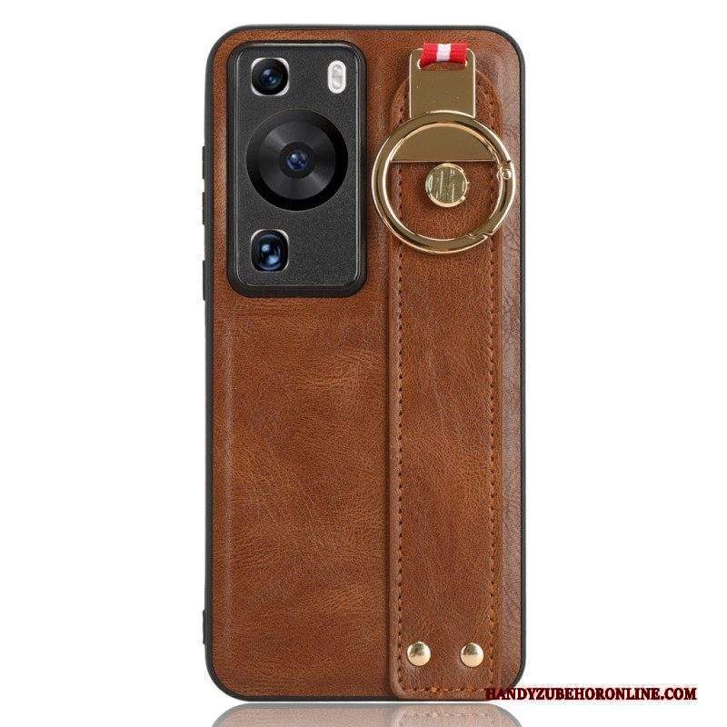 Cover Huawei P60 Pro Con Cinturino E Anello