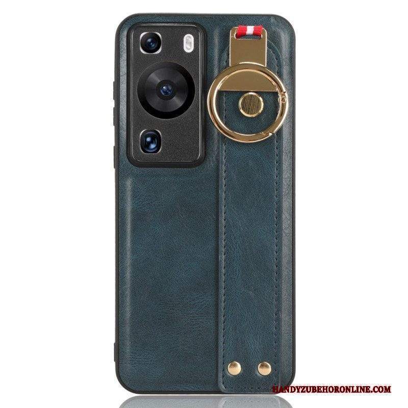 Cover Huawei P60 Pro Con Cinturino E Anello