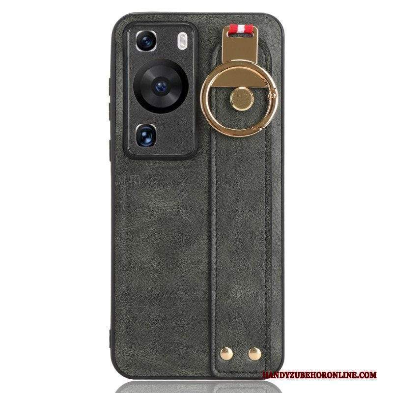 Cover Huawei P60 Pro Con Cinturino E Anello