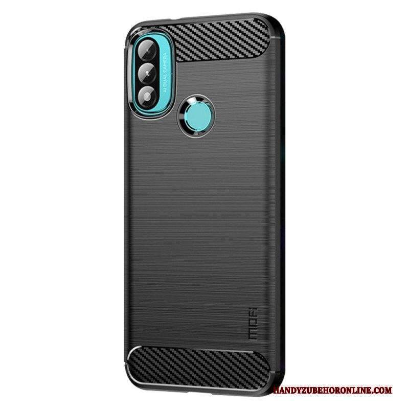 Cover Moto E40 / E30 / E20 Fibra Di Carbonio Spazzolata Mofi