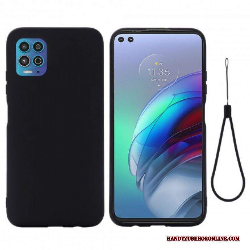 Cover Moto G100 Silicone Liquido Con Cordino