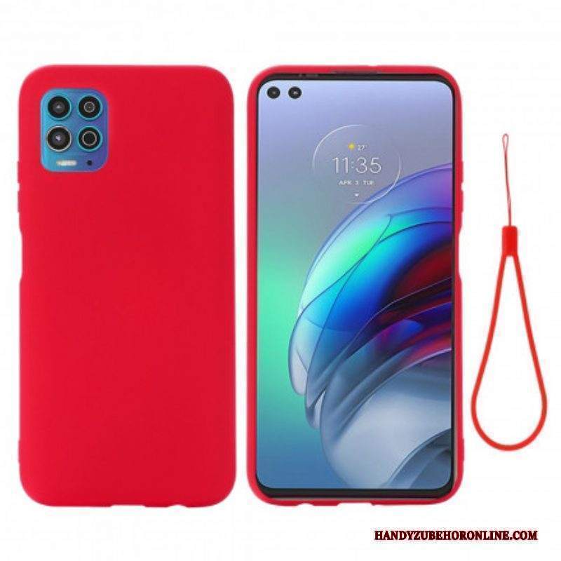 Cover Moto G100 Silicone Liquido Con Cordino