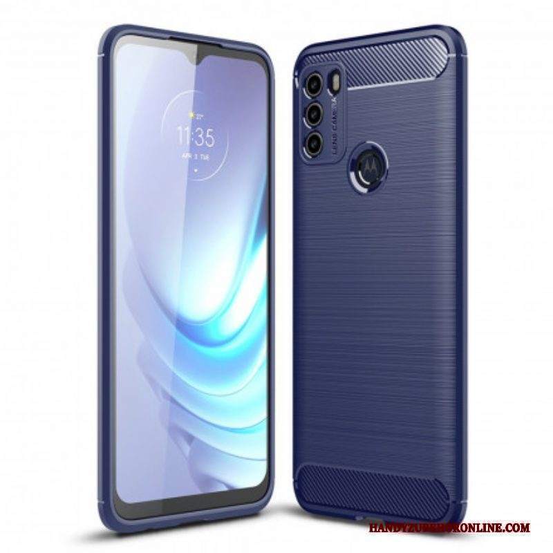 Cover Moto G50 Fibra Di Carbonio Spazzolata