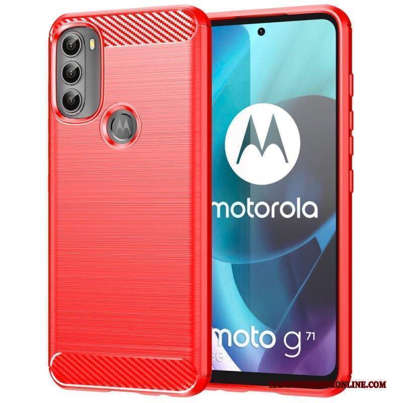 Cover Moto G71 5G Fibra Di Carbonio Spazzolata