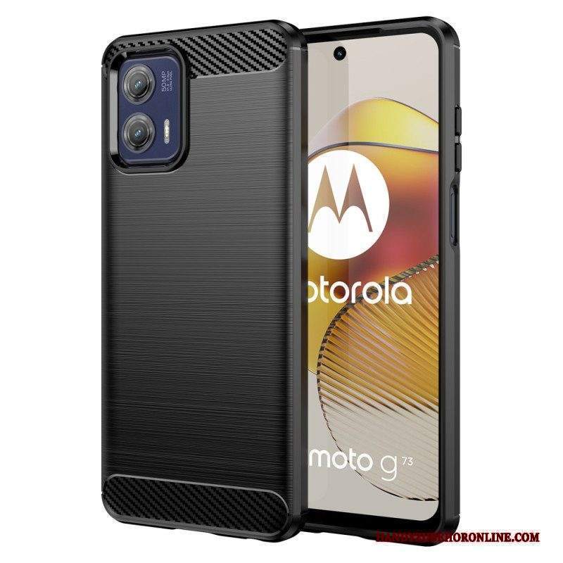 Cover Moto G73 5G Fibra Di Carbonio Spazzolata