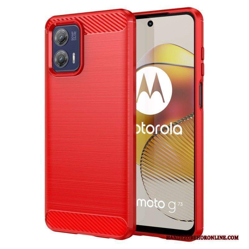 Cover Moto G73 5G Fibra Di Carbonio Spazzolata