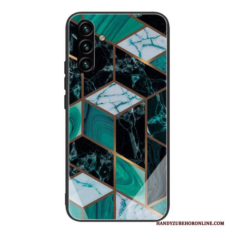 Cover Samsung Galaxy A13 5G / A04s Geometria Marmo Vetro Temperato