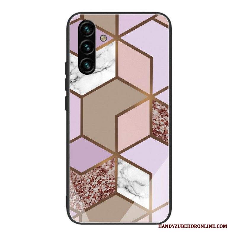 Cover Samsung Galaxy A13 5G / A04s Geometria Marmo Vetro Temperato