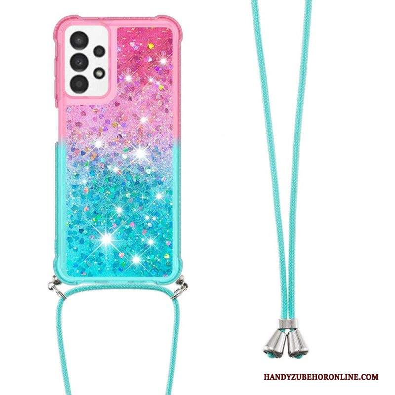 Cover Samsung Galaxy A13 Cordoncino In Silicone Glitterato