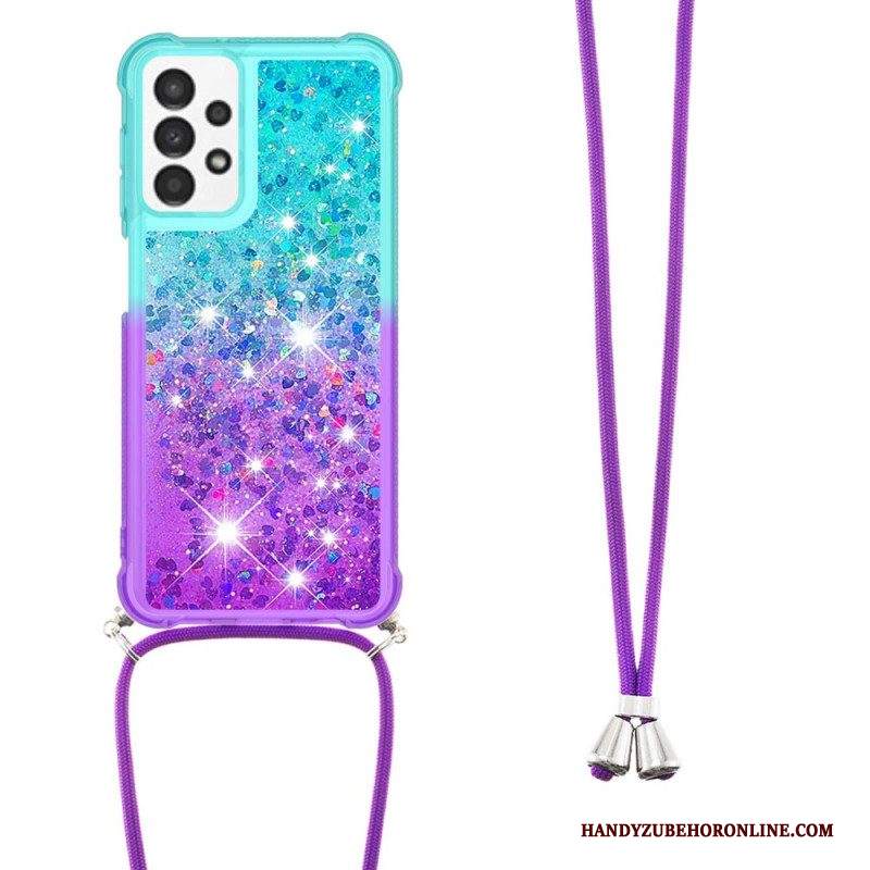 Cover Samsung Galaxy A13 Cordoncino In Silicone Glitterato