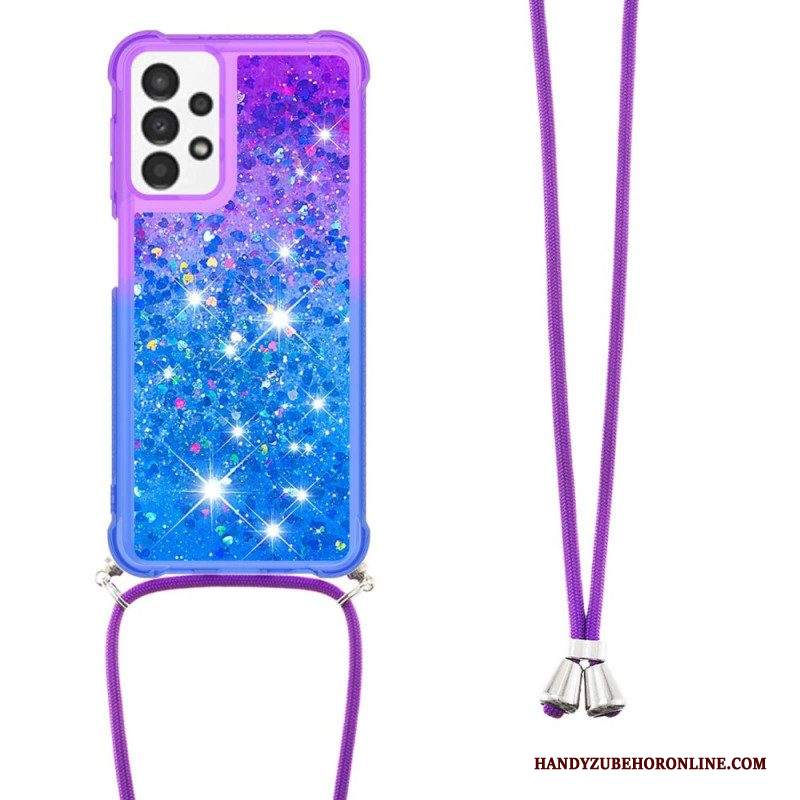 Cover Samsung Galaxy A13 Cordoncino In Silicone Glitterato