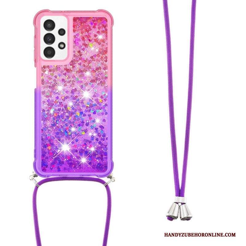 Cover Samsung Galaxy A13 Cordoncino In Silicone Glitterato