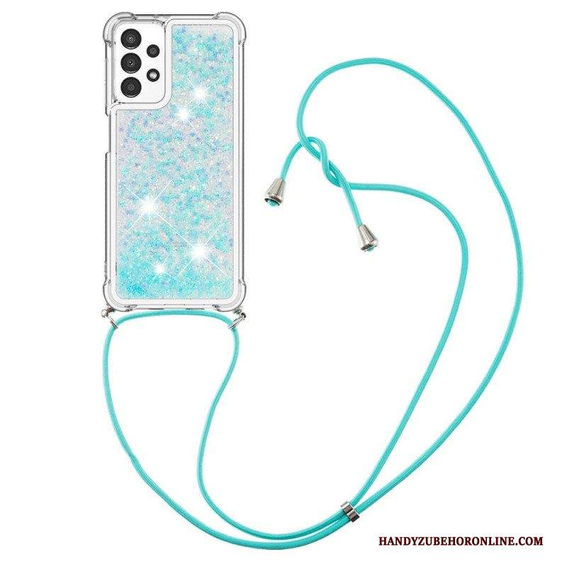 Cover Samsung Galaxy A13 Design Con Paillettes Con Coulisse