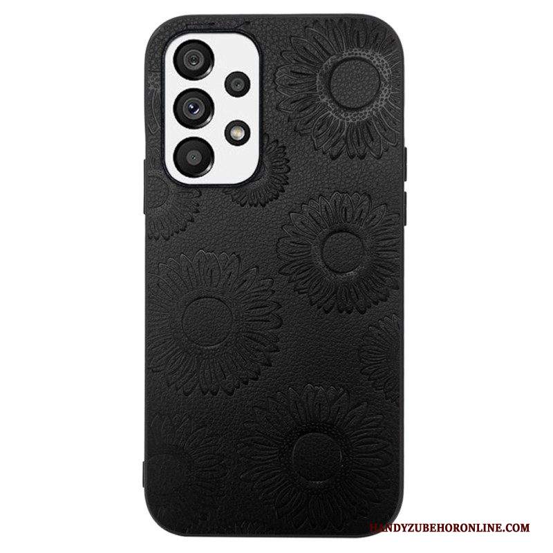 Cover Samsung Galaxy A13 Effetto Pelle Floreale