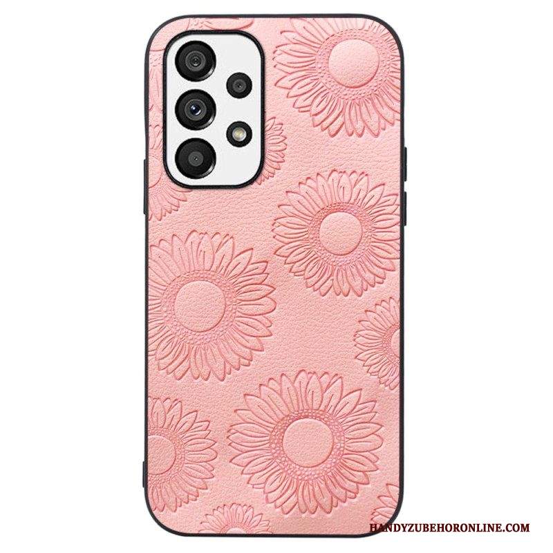 Cover Samsung Galaxy A13 Effetto Pelle Floreale