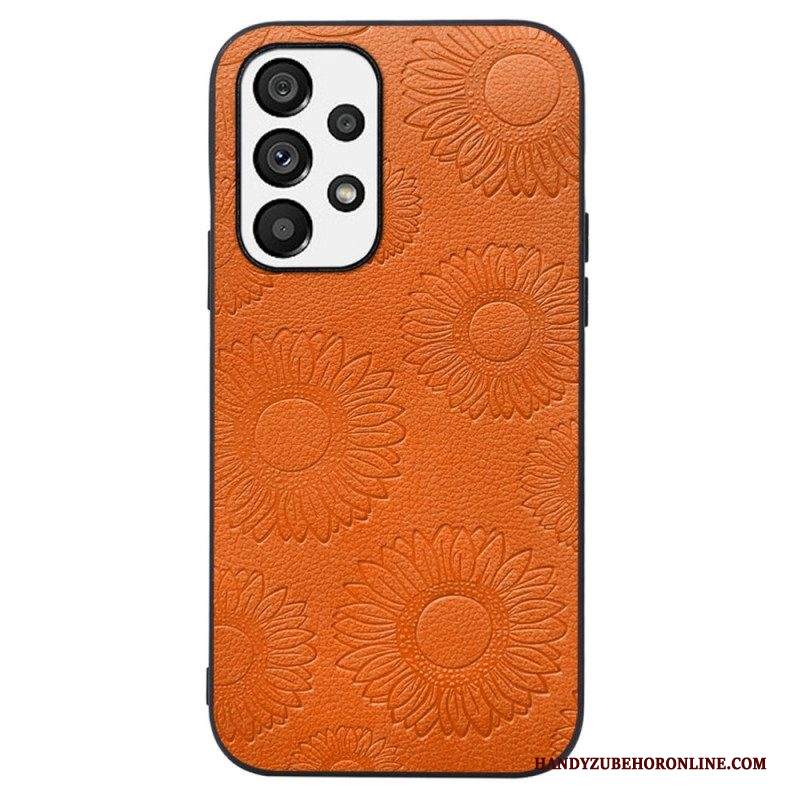 Cover Samsung Galaxy A13 Effetto Pelle Floreale