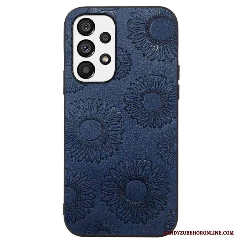 Cover Samsung Galaxy A13 Effetto Pelle Floreale