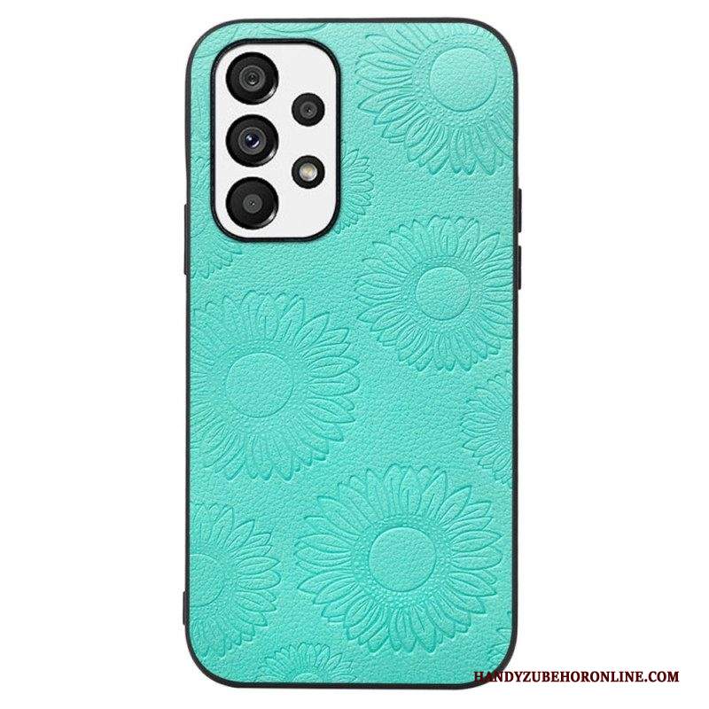 Cover Samsung Galaxy A13 Effetto Pelle Floreale