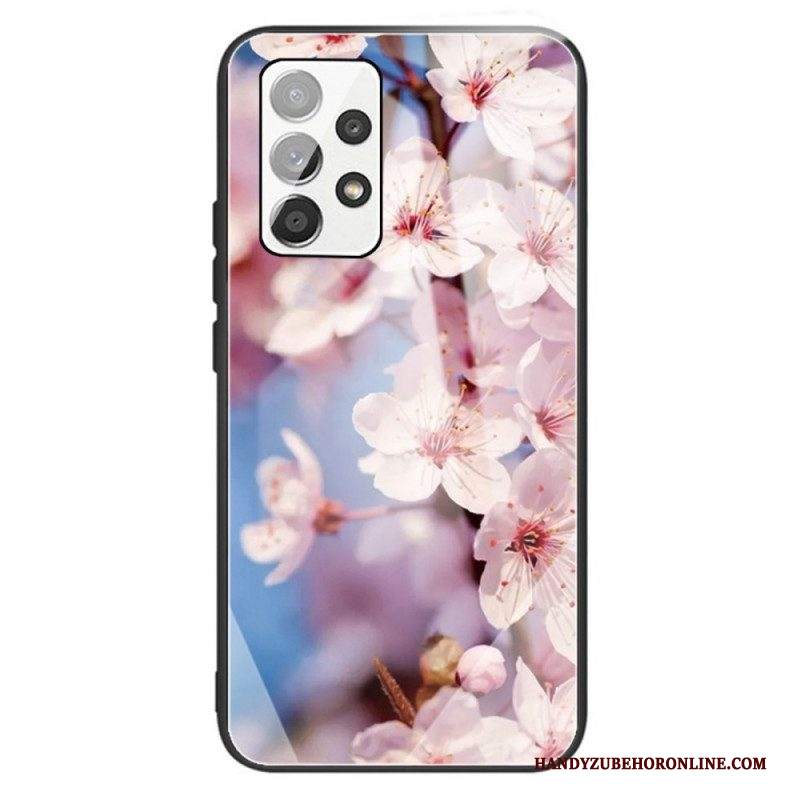 Cover Samsung Galaxy A13 Fiori In Vetro Temperato