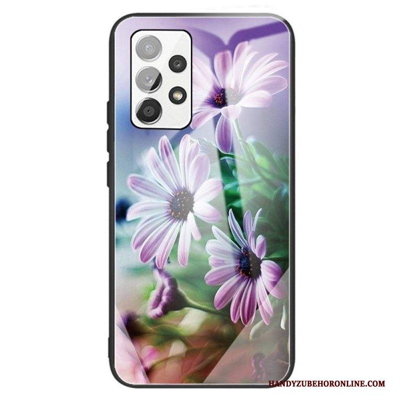 Cover Samsung Galaxy A13 Fiori In Vetro Temperato