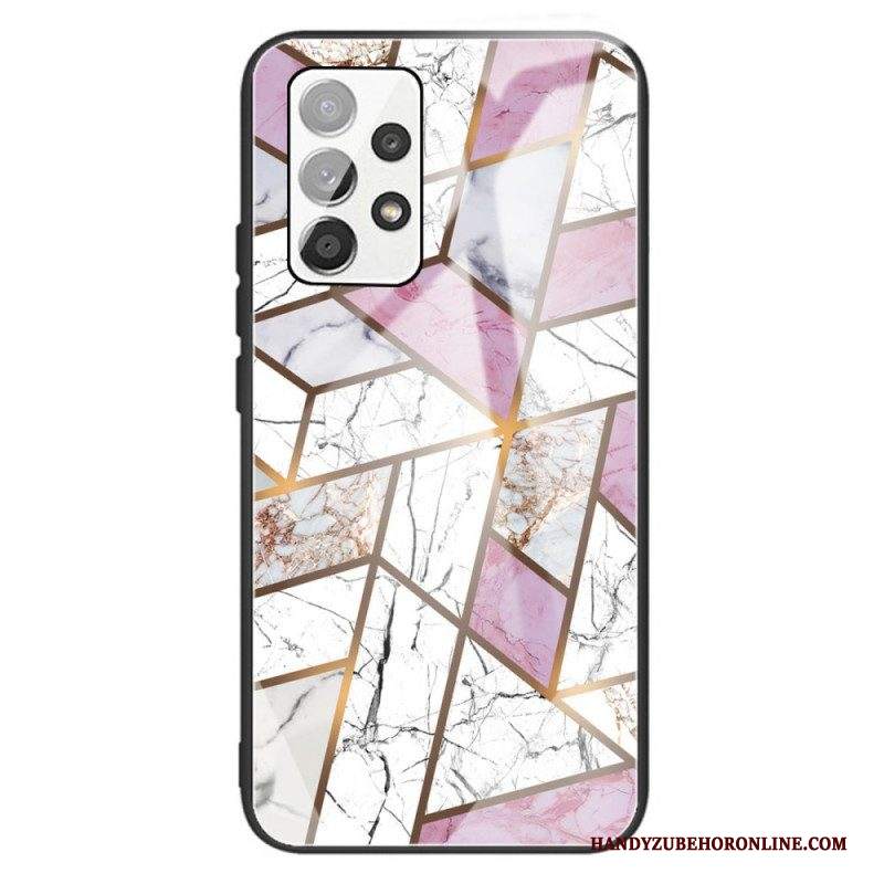 Cover Samsung Galaxy A13 Geometria Marmo Vetro Temperato