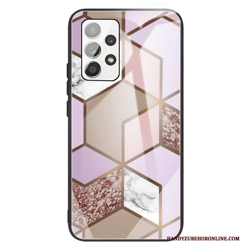 Cover Samsung Galaxy A13 Geometria Marmo Vetro Temperato