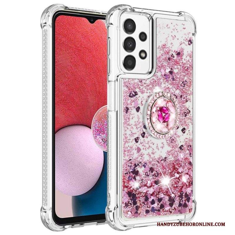 Cover Samsung Galaxy A13 Paillettes Con Supporto Ad Anello