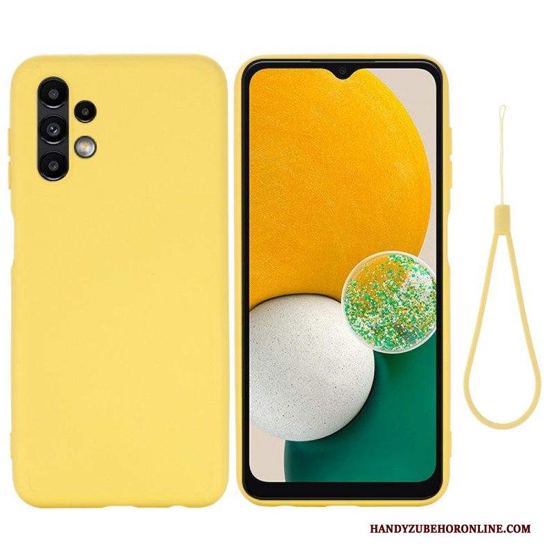 Cover Samsung Galaxy A13 Silicone Liquido Con Cordino