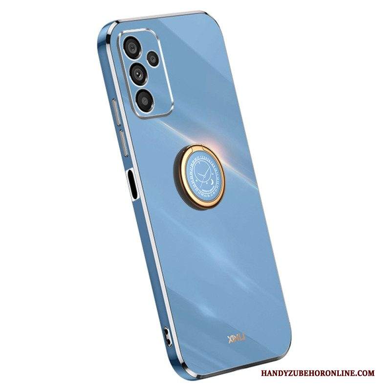 Cover Samsung Galaxy A14 / A14 5G Bordi Dorati Con Supporto Ad Anello