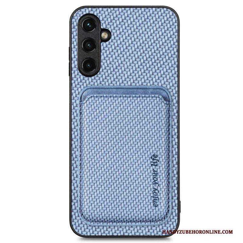 Cover Samsung Galaxy A14 / A14 5G Portacarte Staccabile In Fibra Di Carbonio