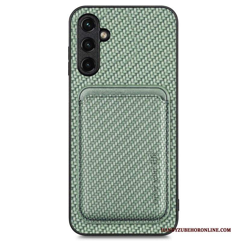 Cover Samsung Galaxy A14 / A14 5G Portacarte Staccabile In Fibra Di Carbonio