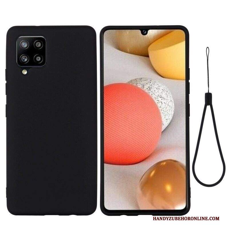 Cover Samsung Galaxy A42 5G Silicone Liquido Con Cordino