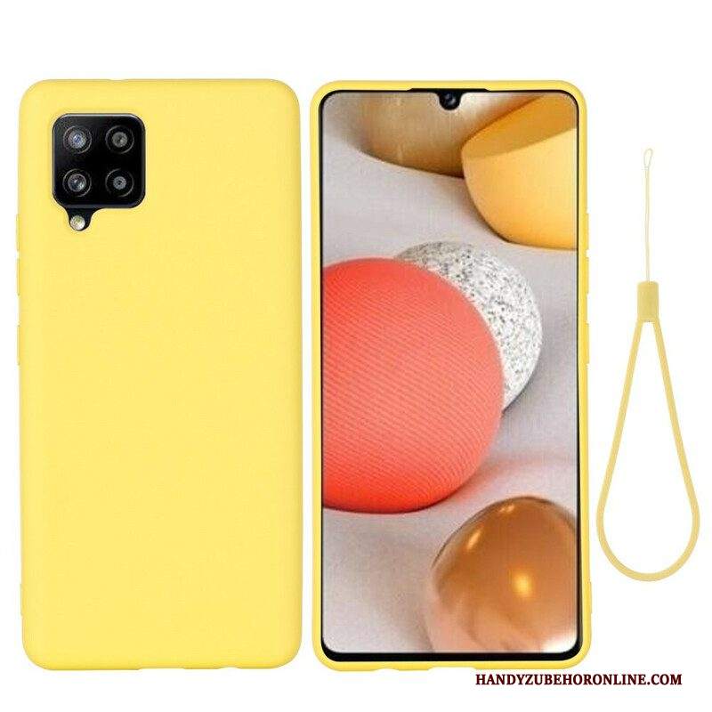 Cover Samsung Galaxy A42 5G Silicone Liquido Con Cordino