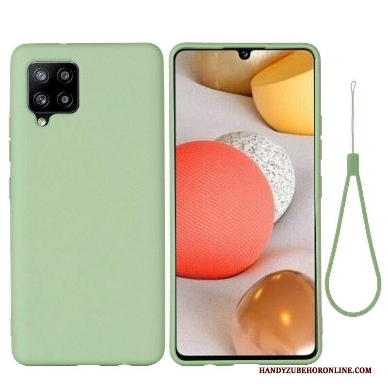 Cover Samsung Galaxy A42 5G Silicone Liquido Con Cordino