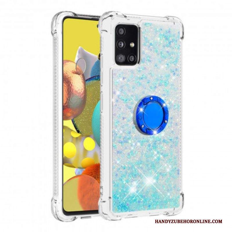 Cover Samsung Galaxy A51 5G Paillettes Con Supporto Ad Anello