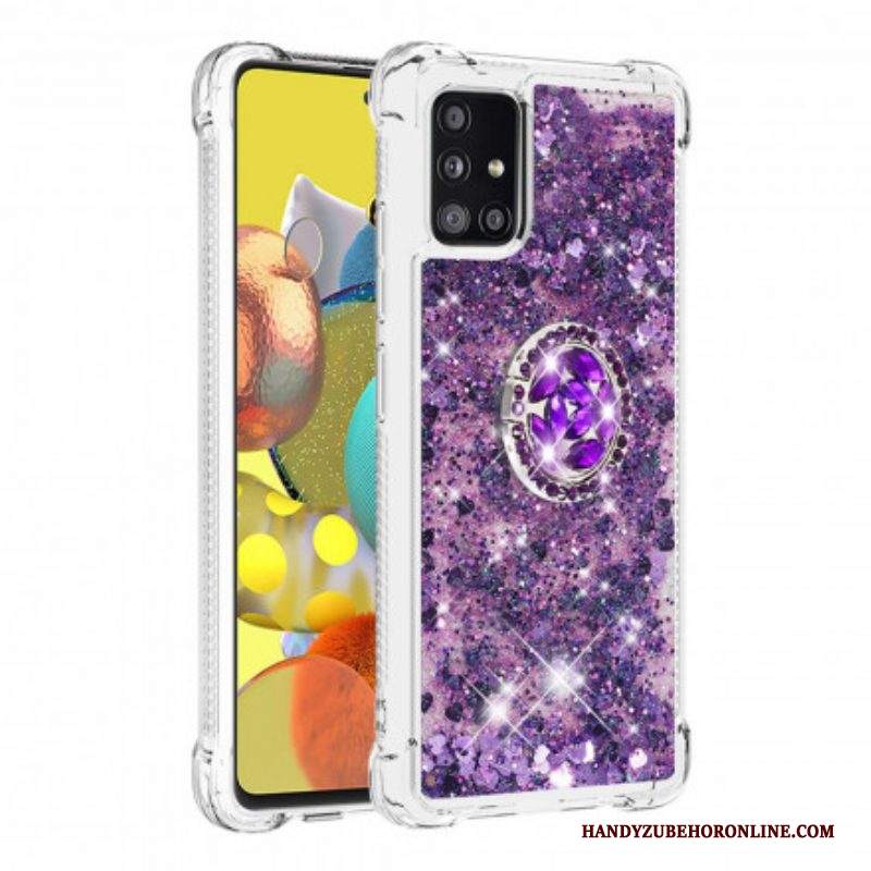 Cover Samsung Galaxy A51 5G Paillettes Con Supporto Ad Anello