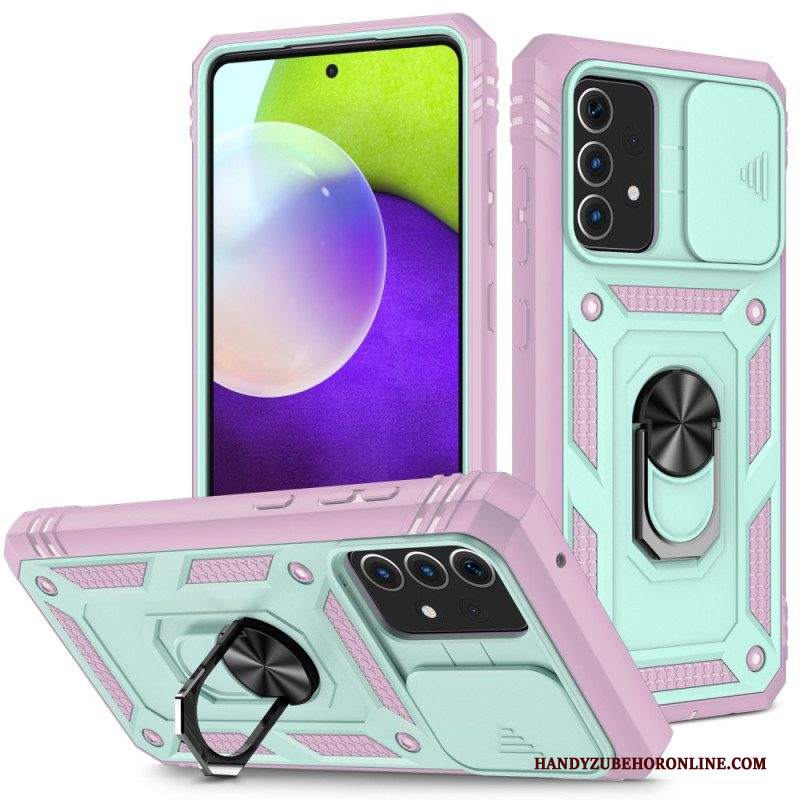 Cover Samsung Galaxy A52 4G / A52 5G / A52s 5G Anello E Copriobiettivo