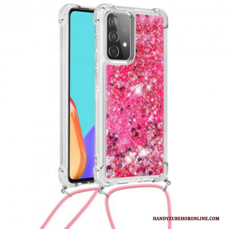 Cover Samsung Galaxy A52 4G / A52 5G / A52s 5G Paillettes Con Coulisse