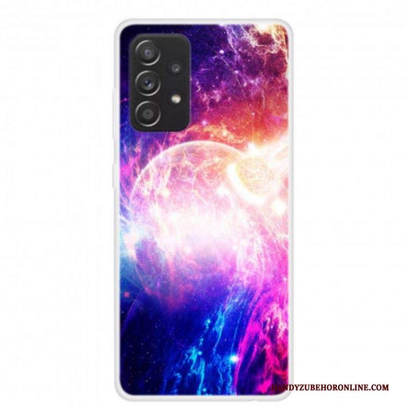 Cover Samsung Galaxy A52 4G / A52 5G / A52s 5G Pianeti In Silicone In Fiamme