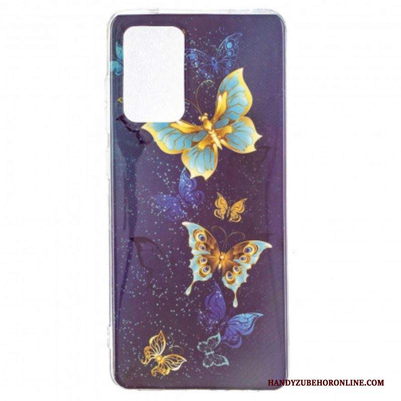 Cover Samsung Galaxy A52 4G / A52 5G / A52s 5G Serie Di Farfalle Fluorescenti